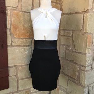 Black and white mini dress